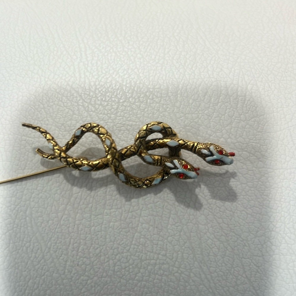 ART snake entwined brooch vintage